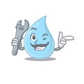 A picture of raindrop mechanic mascot design concept