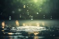 Raindrops circles. Raindrops making circles on the lake while raining background Royalty Free Stock Photo