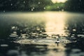 Raindrops circles. Raindrops making circles on the lake while raining background Royalty Free Stock Photo