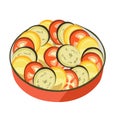 Picture of ratatouille on a white background. Vector illustration