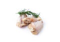 Raw chicken wings with rosemary isolated on white background Royalty Free Stock Photo