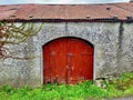 Red Barn doors on country shed, Ireland Royalty Free Stock Photo