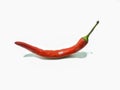 A picture of red chili with white background ,