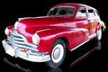 Classic vintage car, red, black background Royalty Free Stock Photo