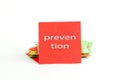 Picture of a red note paper with text Royalty Free Stock Photo