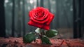 A picture of a red rose, which has a good meaning of love, and beauty, for each other, generative ai Royalty Free Stock Photo