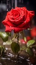 A picture of a red rose, which has a good meaning of love, and beauty, for each other, generative ai Royalty Free Stock Photo