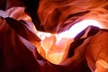 Red sandstone formations at antelope canyon Royalty Free Stock Photo