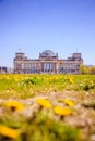 German parliament, Berliner Reichstag in springtime: Tourist attraction in Berlin