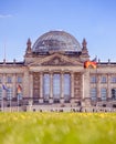 German parliament, Berliner Reichstag in springtime: Tourist attraction in Berlin