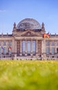 German parliament, Berliner Reichstag in springtime: Tourist attraction in Berlin