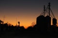 Dusk in rural farming Ohio highlighting our agricultural workers long hours. Royalty Free Stock Photo