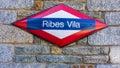 Ribes Vila train stop in Ribes de Freser town from rack railway to Nuria Valley Sanctuary in catalan pyrenees