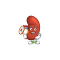 A picture of right human kidney cartoon design style speaking on a megaphone Royalty Free Stock Photo