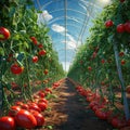 picture of ripe tomatoes in the greenhouse