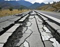 Picture of the road destroyed after the earthquake Royalty Free Stock Photo