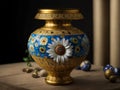 A picture of a royal Daisy vase decorated