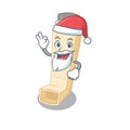 A picture of Santa asthma inhaler mascot picture style with ok finger