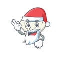 A picture of Santa cook hat mascot picture style with ok finger