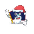 A picture of Santa flag guam mascot picture style with ok finger