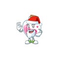 A picture of Santa pink potion mascot picture style with ok finger
