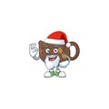A picture of Santa teapot mascot picture style with ok finger Royalty Free Stock Photo