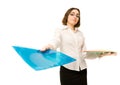 Picture of a secretary with folders Royalty Free Stock Photo