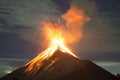 Volcano Fuego explosion in Guatemala, captured from the top of the Acatenango Royalty Free Stock Photo