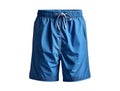 Generative AI. Blue Athletic Shorts With Drawstring on White Background. Summer Holidays Concept Royalty Free Stock Photo