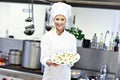 Busy chef at work in the restaurant kitchen Royalty Free Stock Photo