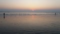 Sunset at Evening Beauty when Sunset at Coxs Bazar Sea Beach, Bangladesh