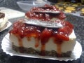 Tasty berries cheese cake with jam