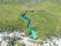 Drone view on Casa Cenote, Mexico