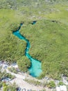 Drone view on Casa Cenote, Mexico