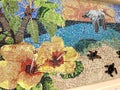 Street wall mosaic in Florida close up Royalty Free Stock Photo