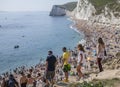 Durdle Door - people, beach and the cliffs.