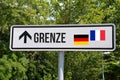 A shield and border between Germany and France