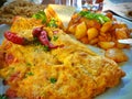 Omelette with side dishes