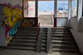 Underpass stairs with different graffiti