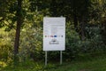 SAULKRASTI, LATVIA - AUGUST 19, 2023: : Sign promoting an infrastructure renovation project funded by the European Union in Latvia