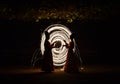 Picture of silhouette Sufi dancer in burning steel wool