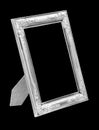 Picture silver frame isolated on black Royalty Free Stock Photo