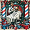 Picture a skilled barber, attentively cutting a bearded mans beard.