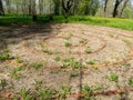 A small spiral formed on the ground