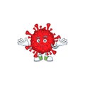 A picture of smirking dangerous coronaviruses cartoon character design style