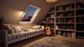 Picture of snug room for teenage girl, highly detailed. generative ai Royalty Free Stock Photo