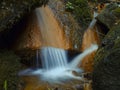 Soft waters running on rocks. Close-up of running water as a picture background Royalty Free Stock Photo