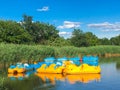 Fun Paddle Boats, Flushing Meadows Lake, Queens Royalty Free Stock Photo