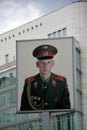 Picture of soviet soldier at the former East-West Berlin border Royalty Free Stock Photo