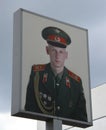 Picture of soviet soldier at the former East-West Berlin border Royalty Free Stock Photo